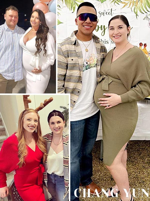 Maternity Nursing Dress Sweater Dress for Women Wedding Guest Dress Baby Shower Maternity Photoshoot Outfits