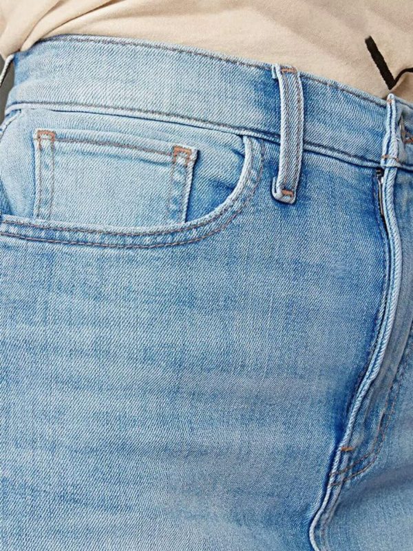 Straight High Rise Vintage Zipped up Wash Split Thigh Midi Denim Skirt Without Belt