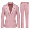 91GmHVFORoL.jpg Women's Suit 2 Piece Set Buiness Pants Suit for Women Pinstripe Houndstooth Blazer