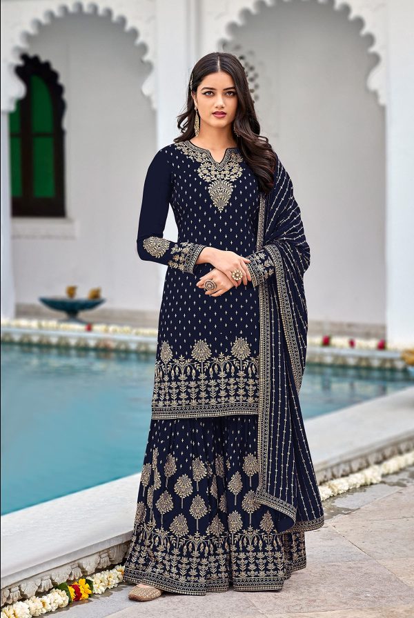 Ready to Wear Indian/Pakistani Style Ethnic Wear Party Wear Plazzo Salwar Suit for Women's
