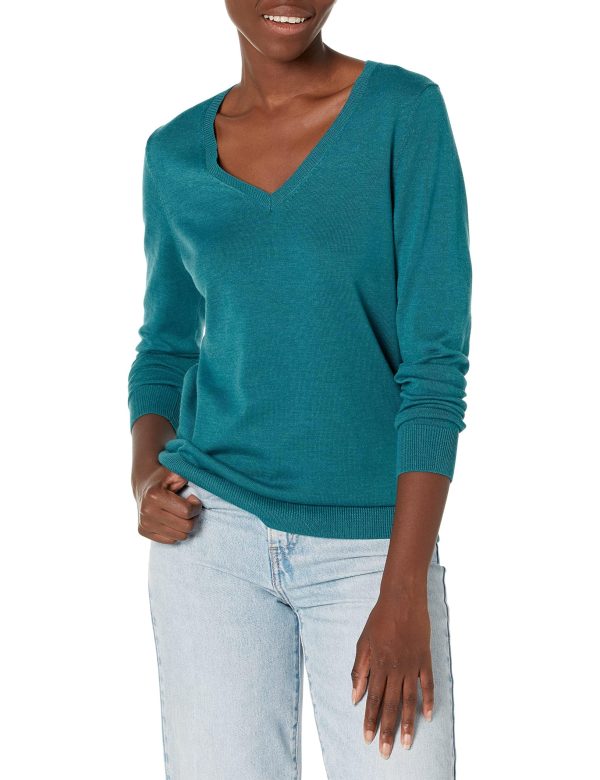 Women's Classic-Fit Lightweight Long-Sleeve V-Neck Sweater (Available in Plus Size)